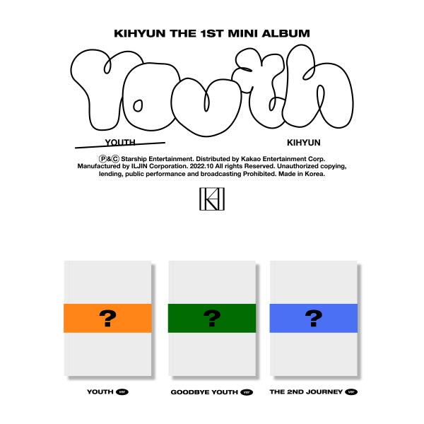 KIHYUN - 1. Mini Album [YOUTH] (The 2ND Journey Ver.)
